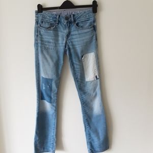Gap real straight patchwork jeans